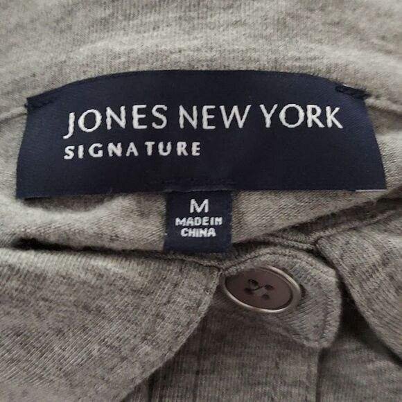 Jones of New York Signature gray belted t-shirt style comfy casual dress Sz M - Picture 5 of 5